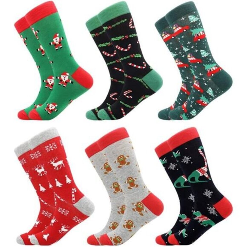 Mens Dress Socks‎ Funny Colorful Crazy Funky Crew Novelty Happy Cotton Size 9-12